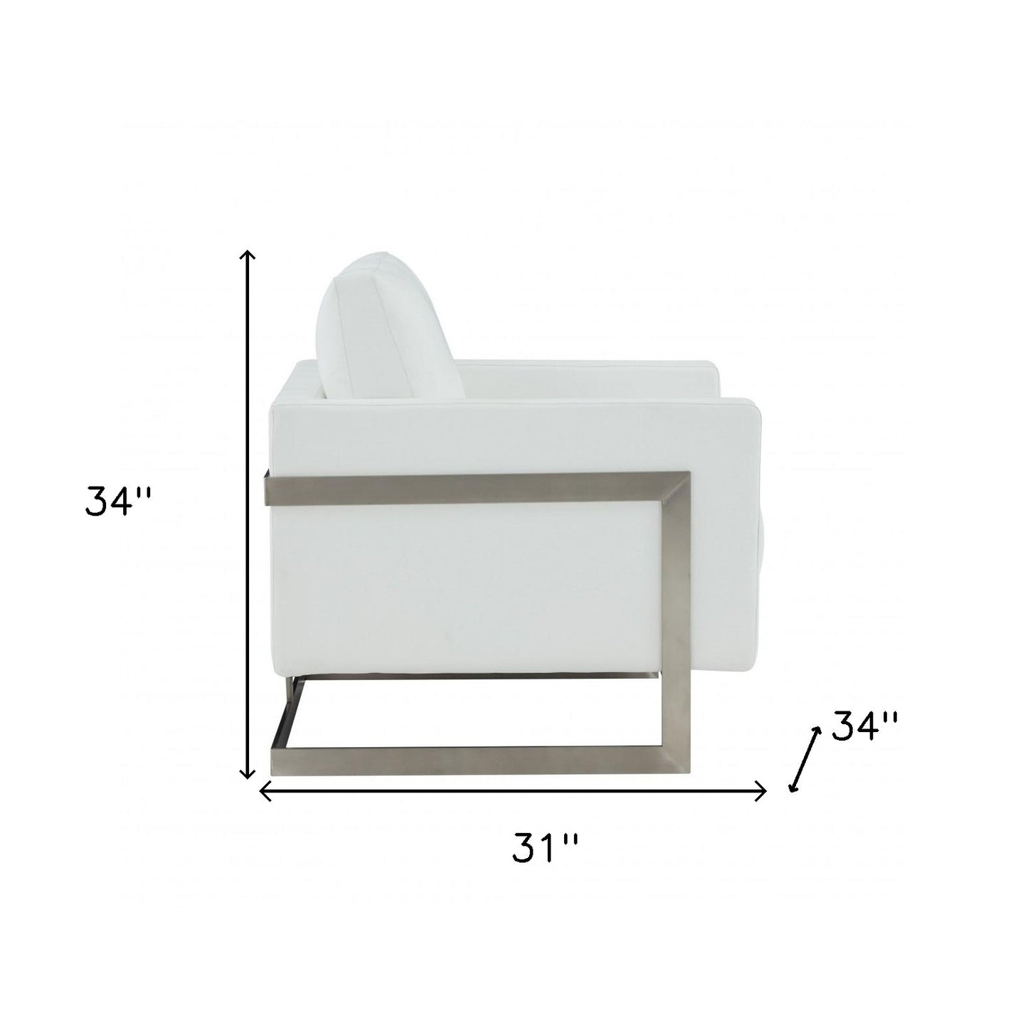 Stylish White and Black Faux Leather Accent Chair By Homeroots | Armchairs | Modishstore - 6