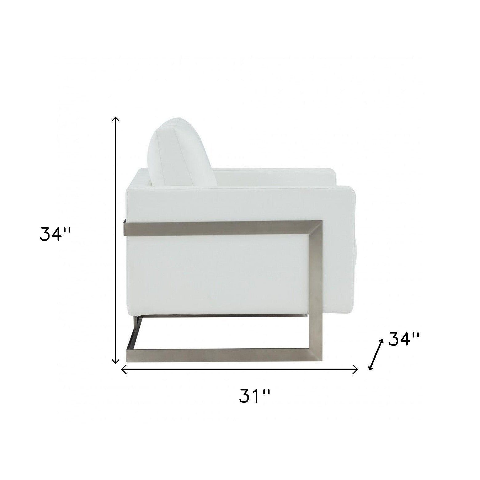 Stylish White and Black Faux Leather Accent Chair By Homeroots | Armchairs | Modishstore - 6