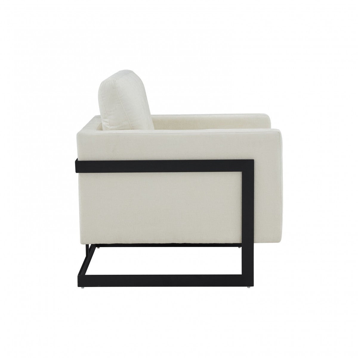 Stylish Cream and Black Fabric Accent Chair By Homeroots | Armchairs | Modishstore