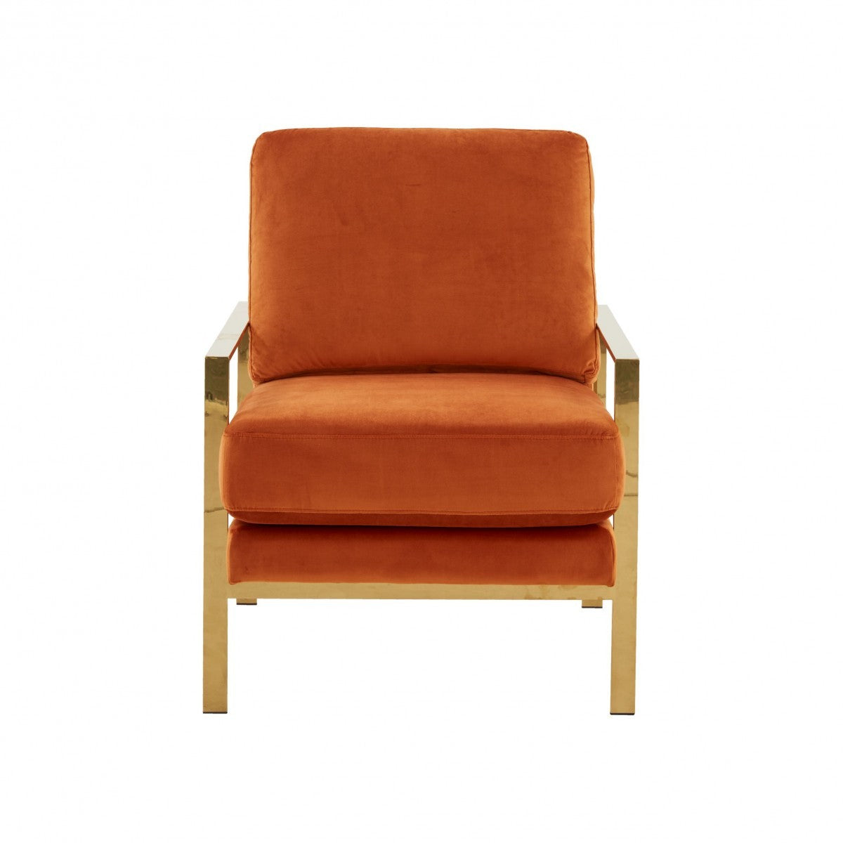 Stylish Orange And Gold Accent Chair By Homeroots | Accent Chairs | Modishstore - 3