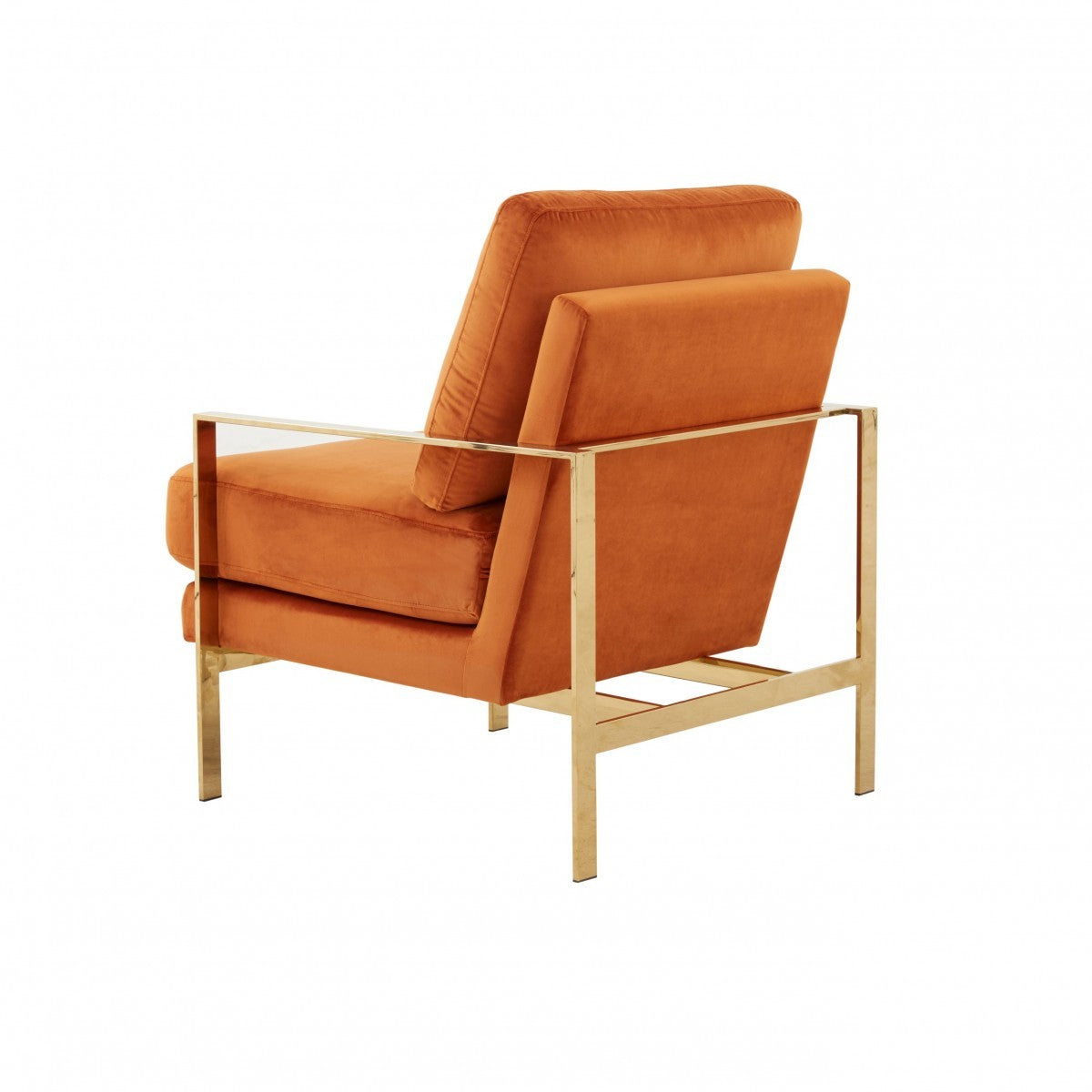 Stylish Orange And Gold Accent Chair By Homeroots | Accent Chairs | Modishstore - 4