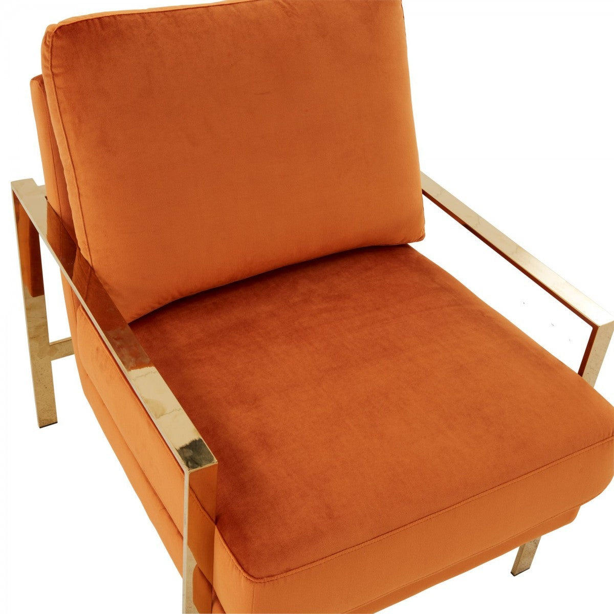 Stylish Orange And Gold Accent Chair By Homeroots | Accent Chairs | Modishstore - 5