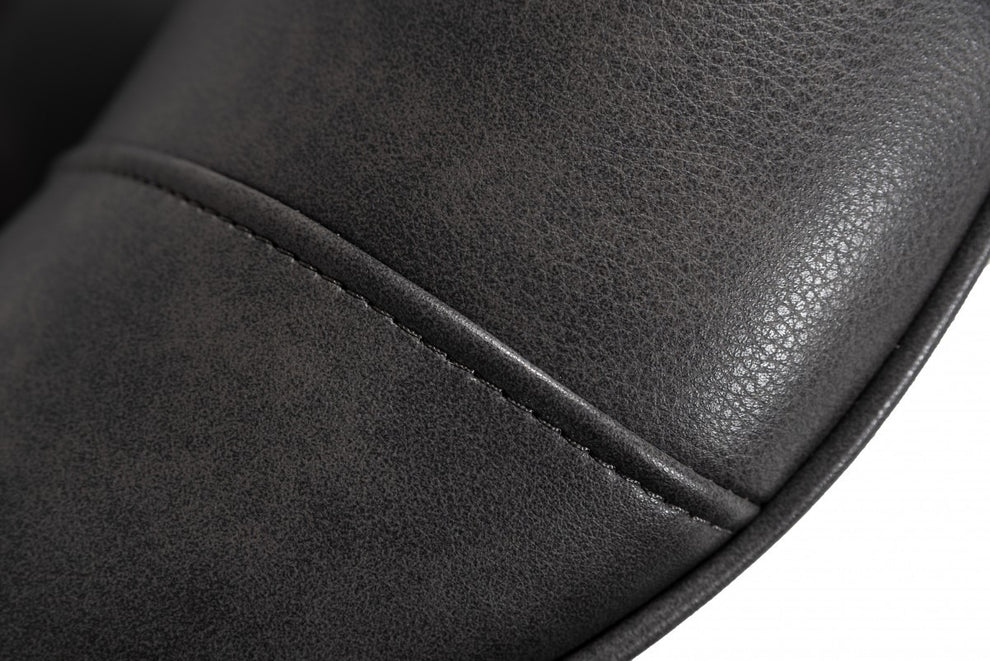 Industrial Dark Grey Leather And Metal Accent Chair By Homeroots | Accent Chairs | Modishstore - 5