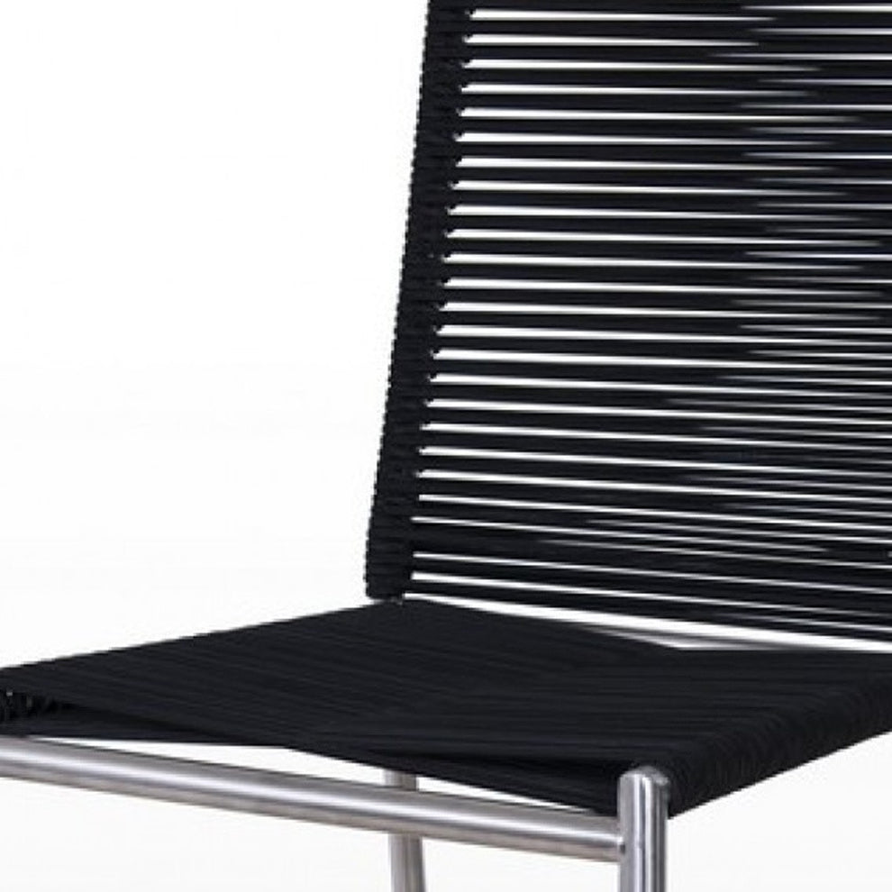40" Black And Silver Stainless Steel Low Back Bar Height Bar Chair With Footrest By Homeroots | Bar Stools | Modishstore - 3