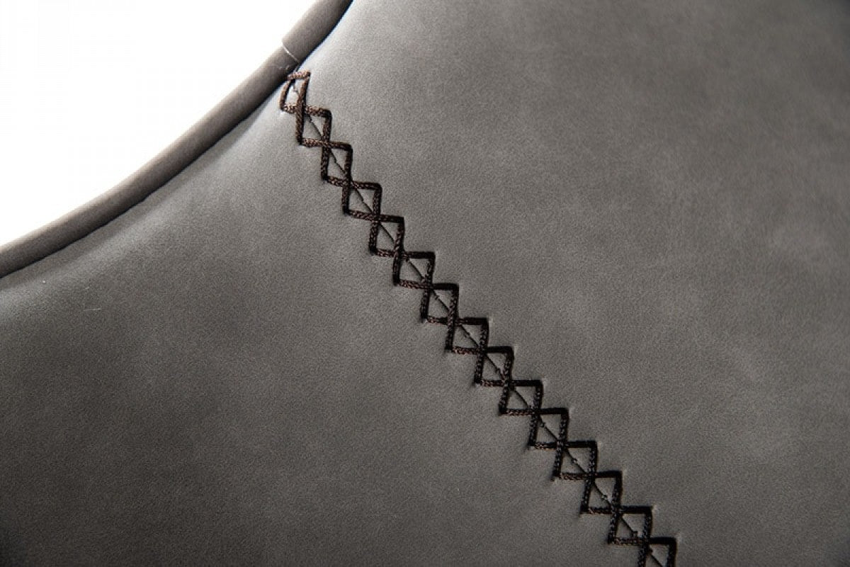 Set Of Two 43" Grey Faux Leather And Black Bar Height Bar Chairs With Footrest By Homeroots | Bar Stools | Modishstore - 7