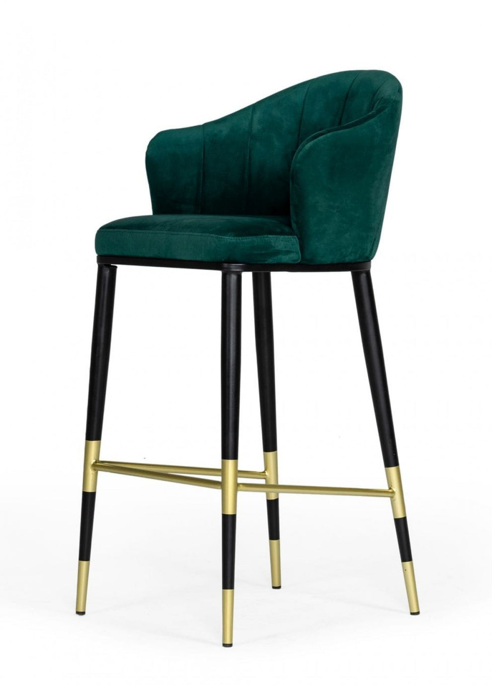 Stylish 42" Green And Black Barstool With Gold Accents By Homeroots | Bar Stools | Modishstore - 2