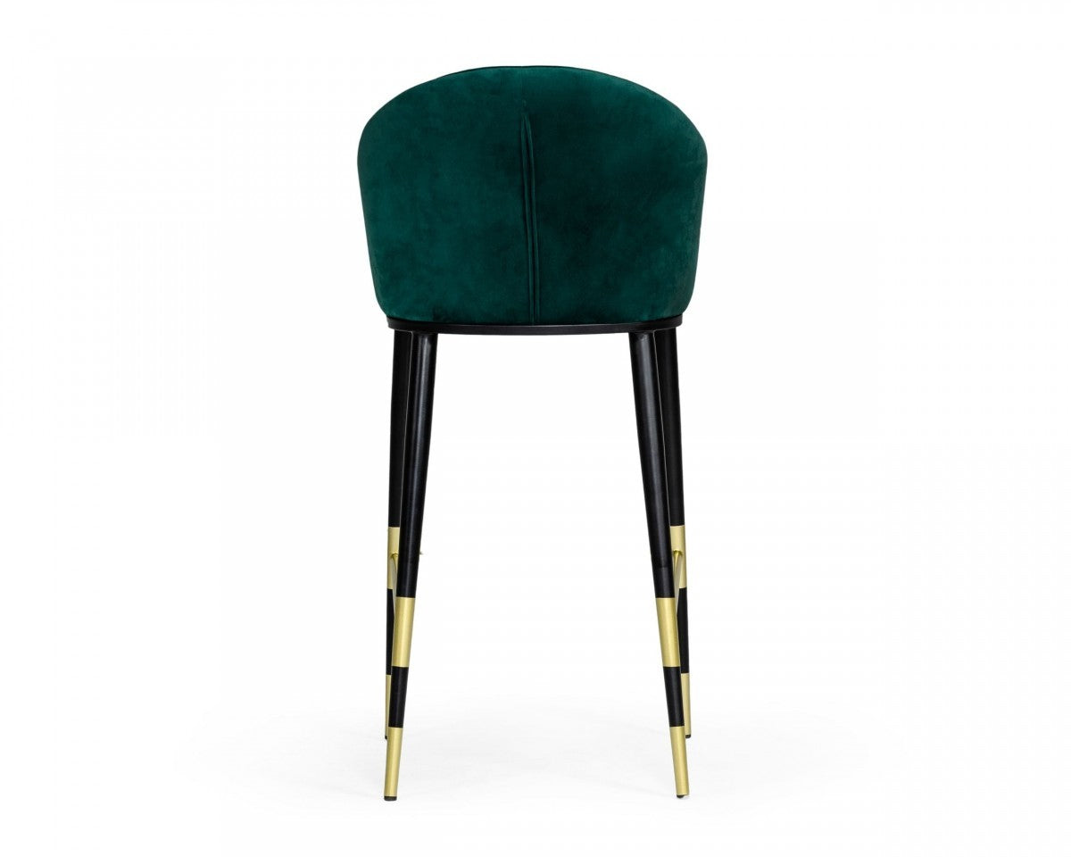 Stylish 42" Green And Black Barstool With Gold Accents By Homeroots | Bar Stools | Modishstore - 4