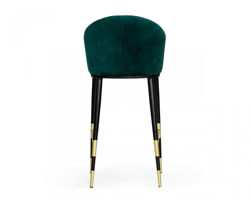 Stylish 42" Green And Black Barstool With Gold Accents By Homeroots | Bar Stools | Modishstore - 5