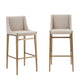 Set Of Two 41" Beige And Antiqued Gold Bar Height Chairs With Footrest By Homeroots | Bar Stools | Modishstore - 5