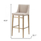 Set Of Two 41" Beige And Antiqued Gold Bar Height Chairs With Footrest By Homeroots | Bar Stools | Modishstore - 7