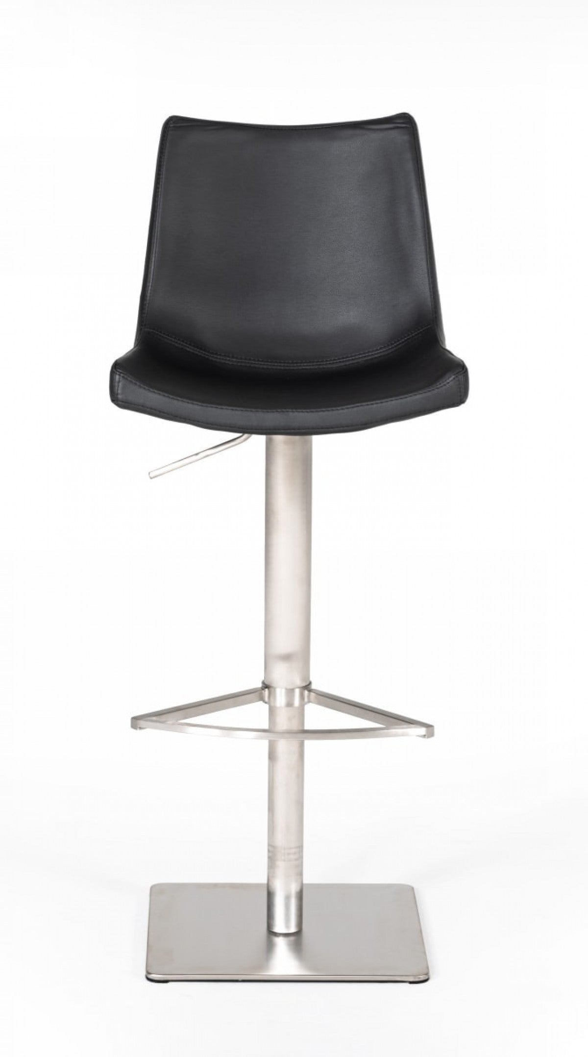 Industrial 43" Black Faux Leather Adjustable Bar Stool By Homeroots | Bar Stools | Modishstore