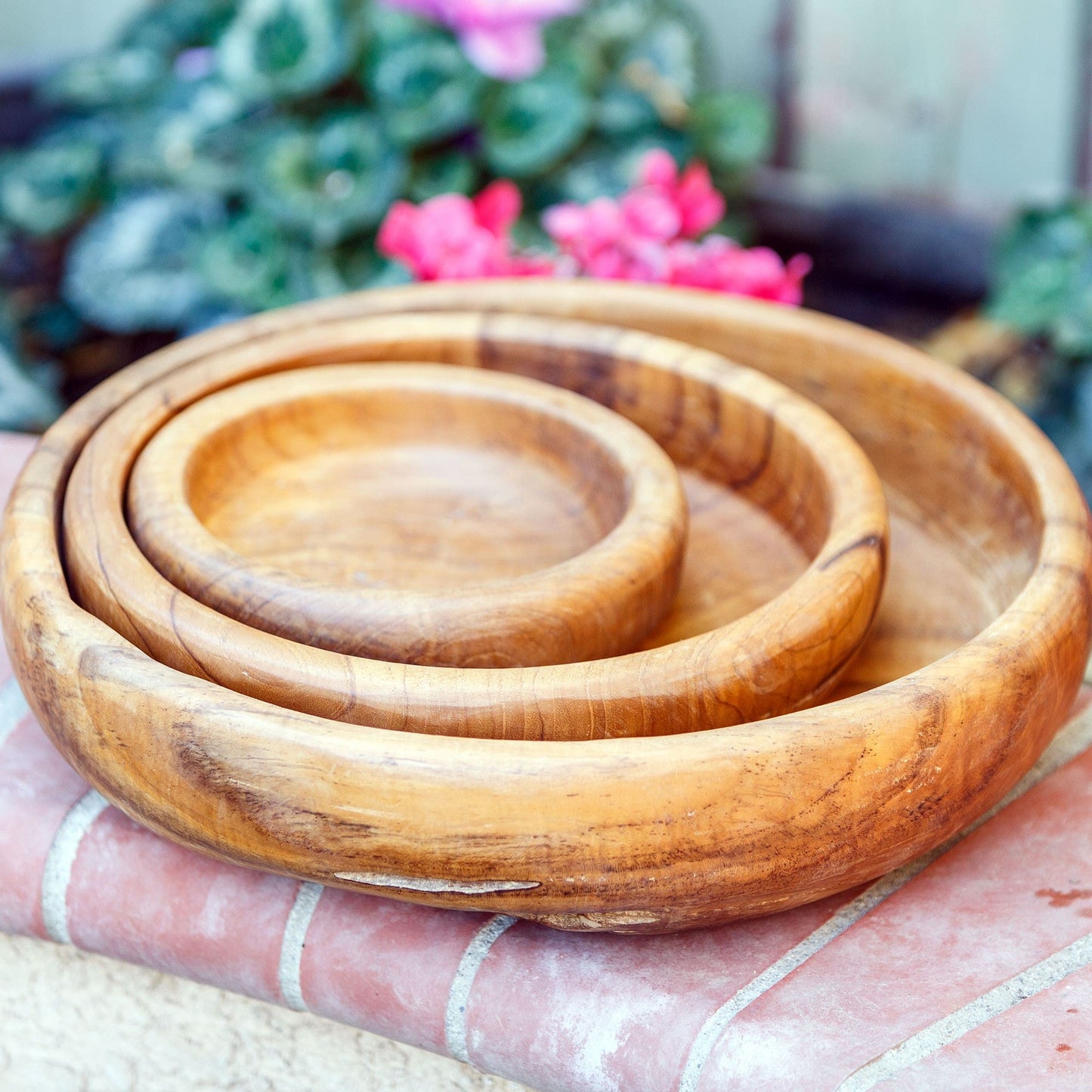 Garden Age Supply Teak Nesting Bowls Set of 2 (3 Pieces) | Bowls | Modishstore