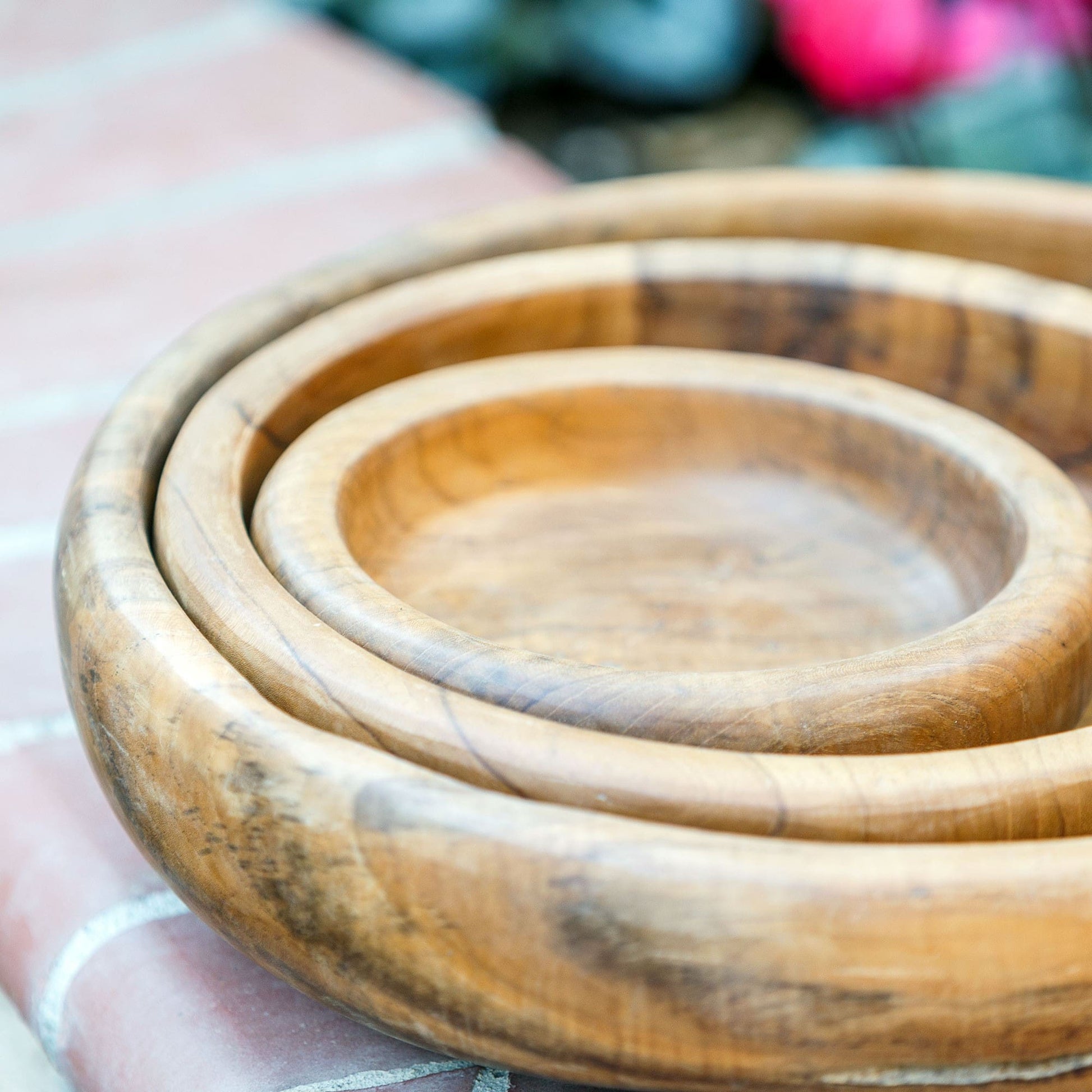Garden Age Supply Teak Nesting Bowls Set of 2 (3 Pieces) | Bowls | Modishstore-2