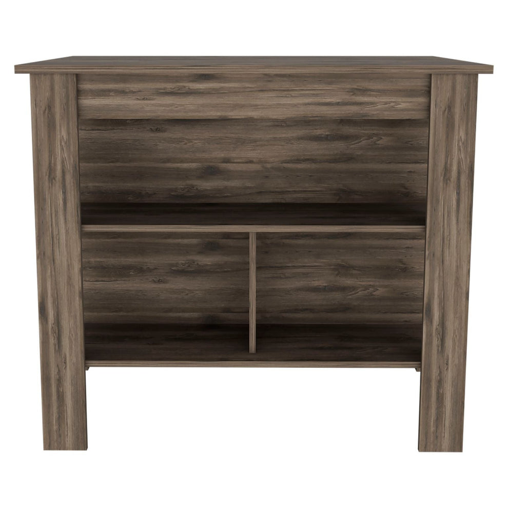 Brown Kitchen Island with Three Storage Shelves By Homeroots | Kitchen Carts | Modishstore - 2