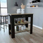 Light Oak and Black Kitchen Island with Drawer and Two Open Shelves By Homeroots | Kitchen Carts | Modishstore