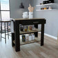 Light Oak and Black Kitchen Island with Drawer and Two Open Shelves By Homeroots | Kitchen Carts | Modishstore - 4