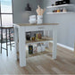 Light Oak and White Kitchen Island with Drawer and Two Open Shelves By Homeroots | Kitchen Carts | Modishstore