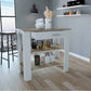 Light Oak and White Kitchen Island with Drawer and Two Open Shelves By Homeroots | Kitchen Carts | Modishstore - 3