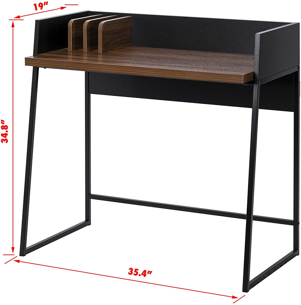 Contemporary Brown and Black Computer And Writing Desk By Homeroots | Desks | Modishstore - 3