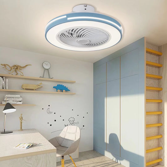 Blue Compact LED Fan and Light By Homeroots | Ceiling Lamps | Modishstore
