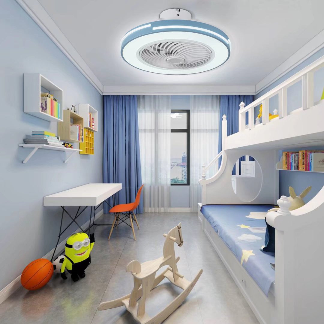 Blue Compact LED Fan and Light By Homeroots | Ceiling Lamps | Modishstore - 3