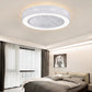 White Modern Flush LED Ceiling Fan and Light By Homeroots | Ceiling Lamps | Modishstore - 3