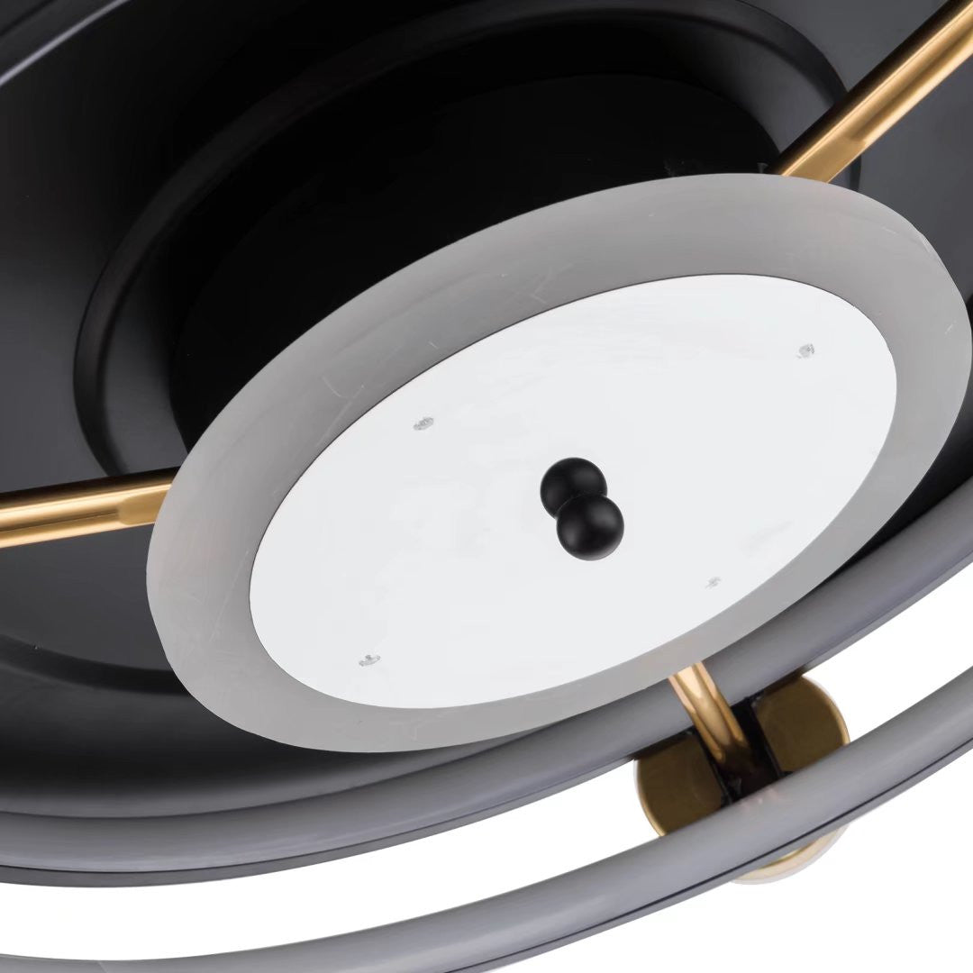 Modern Black Ceiling Lamp With Retractable Fan By Homeroots | Ceiling Lamps | Modishstore - 6