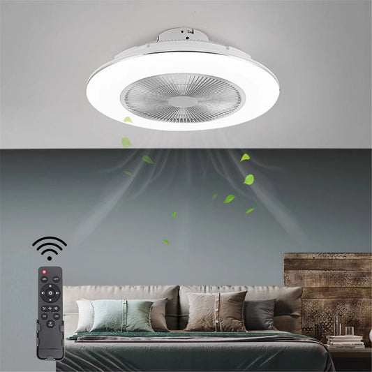 White Stylish LED Ceiling Lamp And Fan By Homeroots | Ceiling Lamps | Modishstore