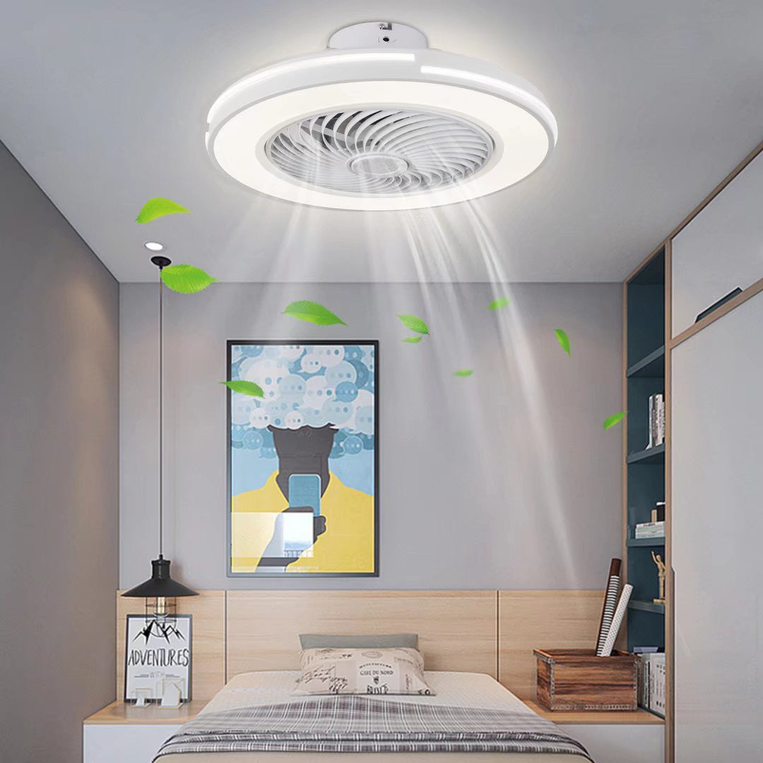 White Compact LED Fan and Light By Homeroots | Ceiling Lamps | Modishstore - 3