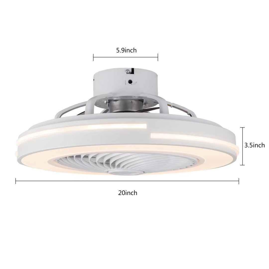 White Compact LED Fan and Light By Homeroots | Ceiling Lamps | Modishstore - 4