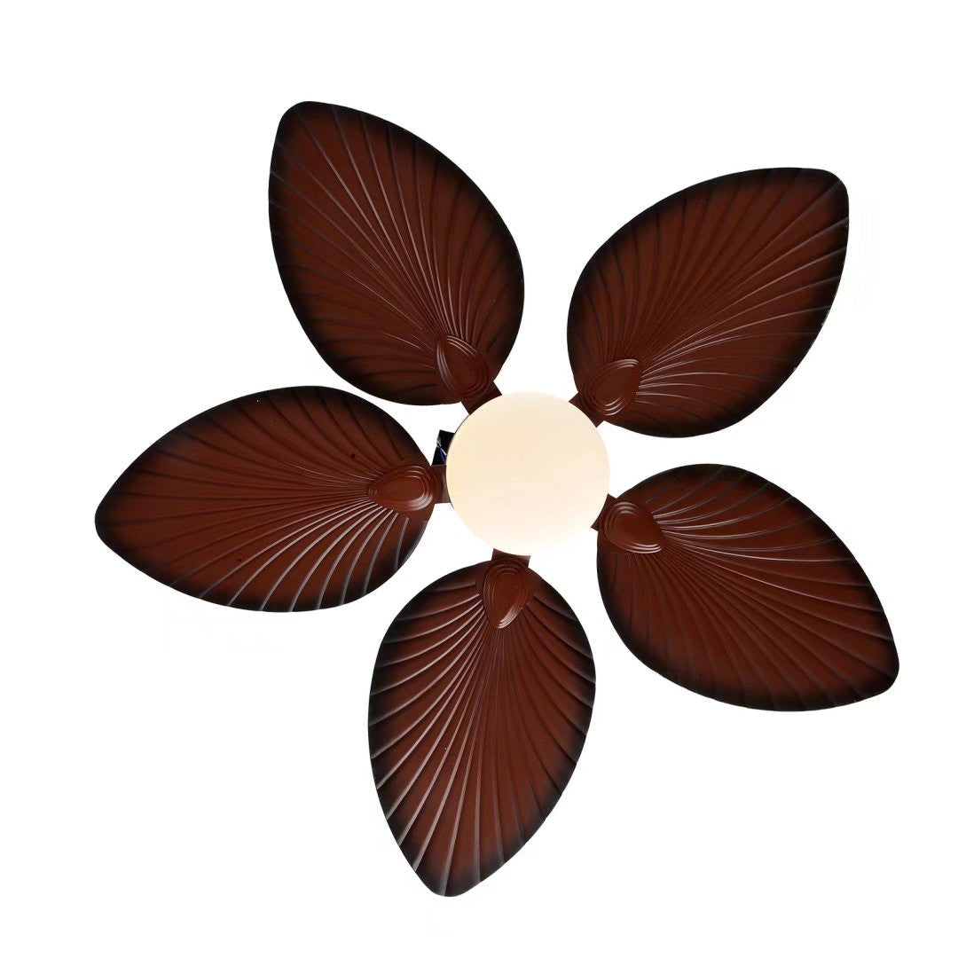 Brown Tropical Palm Metal Ceiling Lamp And Fan By Homeroots | Ceiling Lamps | Modishstore - 5