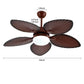 Brown Tropical Palm Metal Ceiling Lamp And Fan By Homeroots | Ceiling Lamps | Modishstore - 7