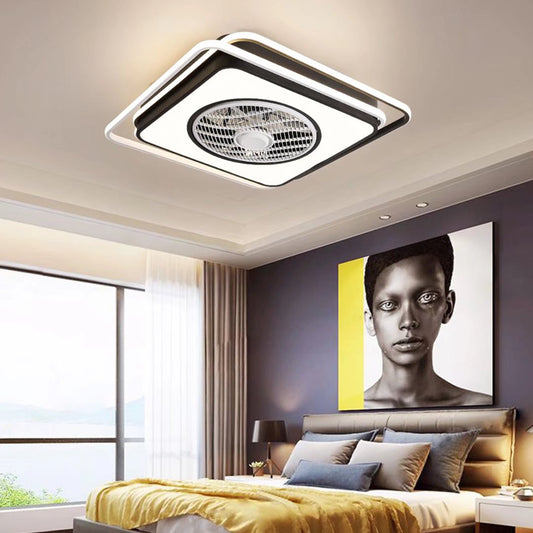 Modern White And Black Ceiling Lamp And Fan By Homeroots | Ceiling Lamps | Modishstore