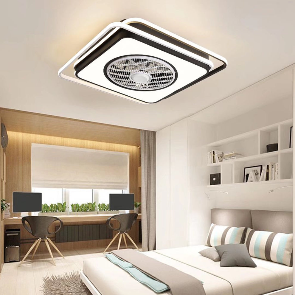 Modern White And Black Ceiling Lamp And Fan By Homeroots | Ceiling Lamps | Modishstore - 2