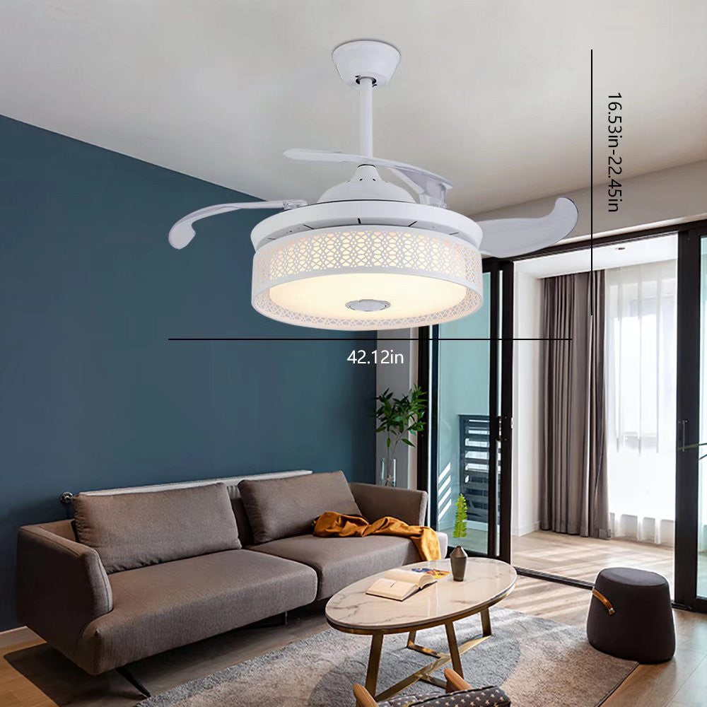Compact Ceiling Fan And Lamp With Remote By Homeroots | Ceiling Lamps | Modishstore - 3