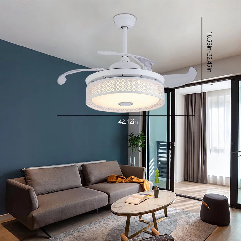 Compact Ceiling Fan And Lamp With Remote By Homeroots | Ceiling Lamps | Modishstore - 3