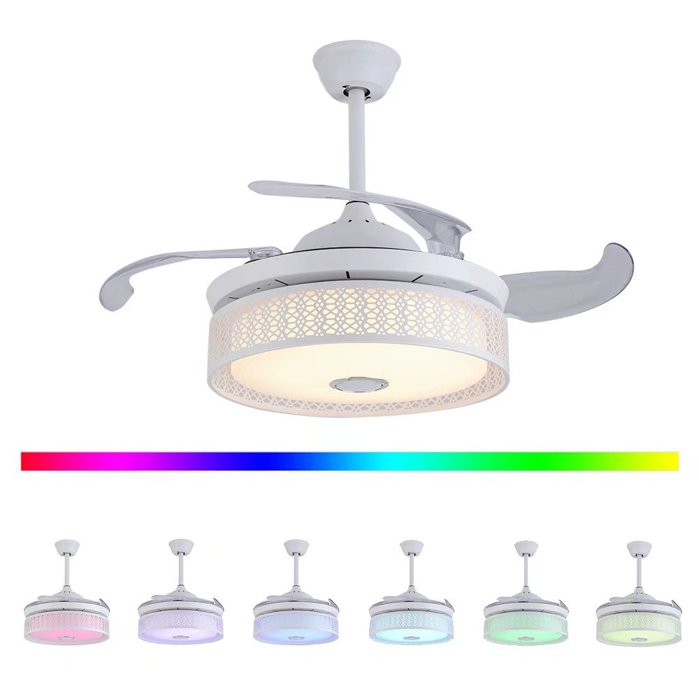 Compact Ceiling Fan And Lamp With Remote By Homeroots | Ceiling Lamps | Modishstore - 5