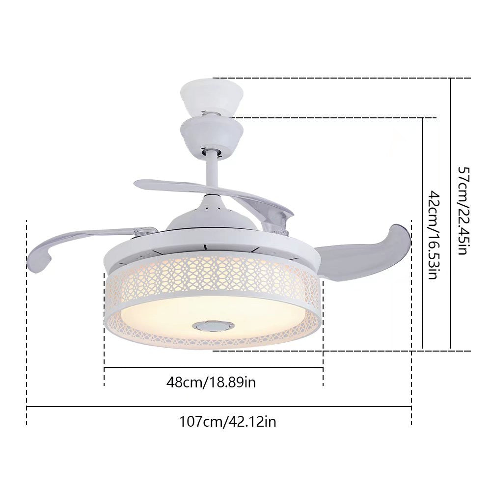 Compact Ceiling Fan And Lamp With Remote By Homeroots | Ceiling Lamps | Modishstore - 7