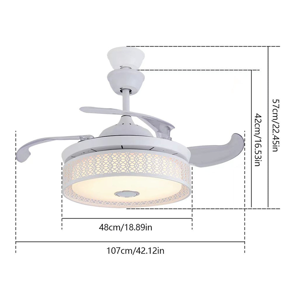 Compact Ceiling Fan And Lamp With Remote By Homeroots | Ceiling Lamps | Modishstore - 7