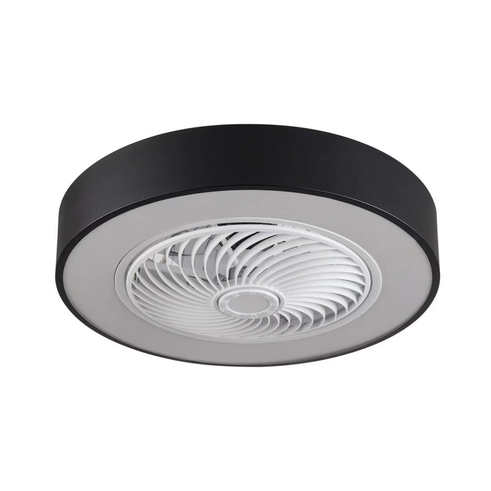 Black and White Mod Invisible Blade Ceiling Fan And Light By Homeroots | Ceiling Lamps | Modishstore - 4