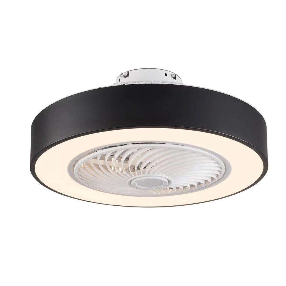 Black and White Mod Invisible Blade Ceiling Fan And Light By Homeroots | Ceiling Lamps | Modishstore - 6