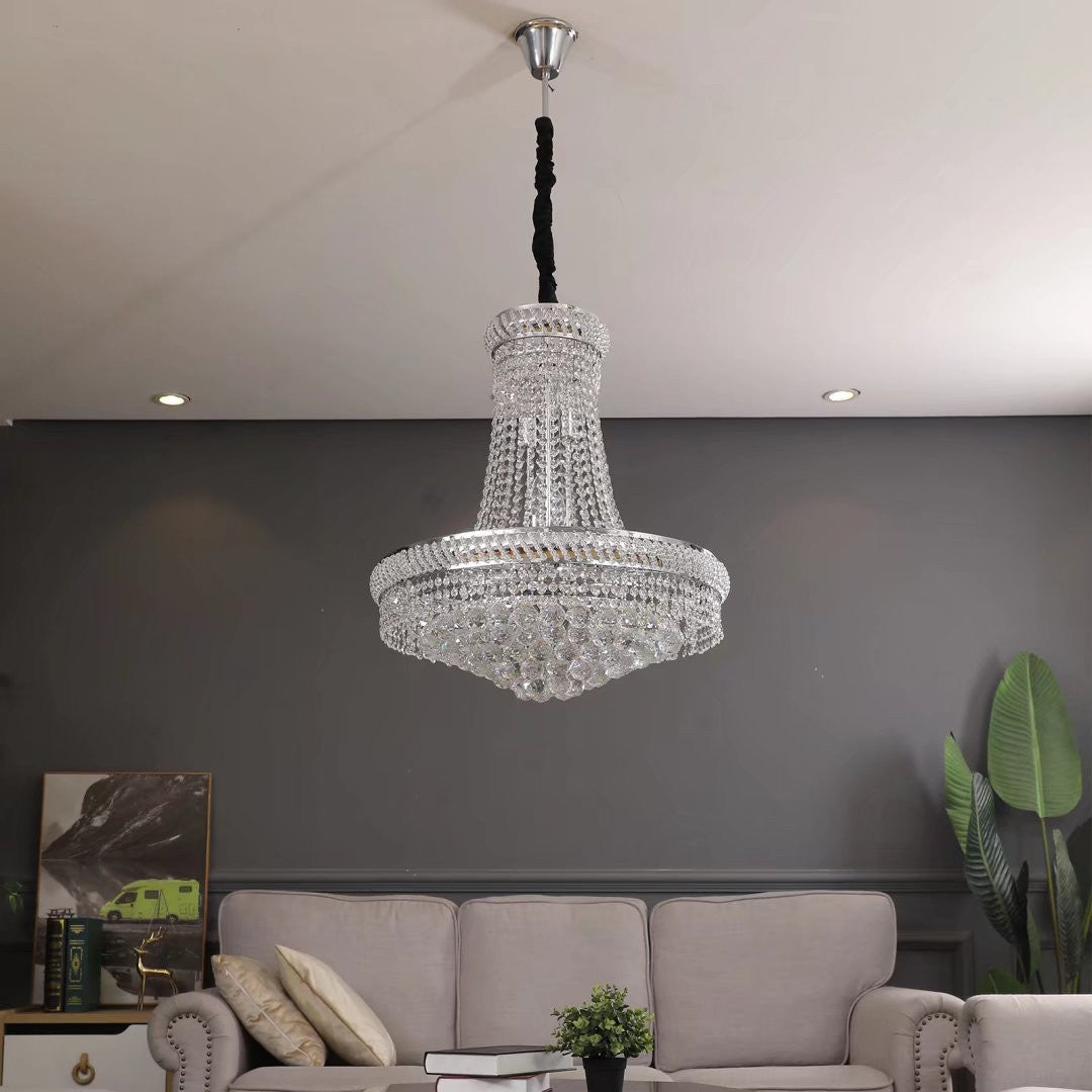 Contemporary White Faux Crystal Chandelier By Homeroots | Chandeliers | Modishstore - 2