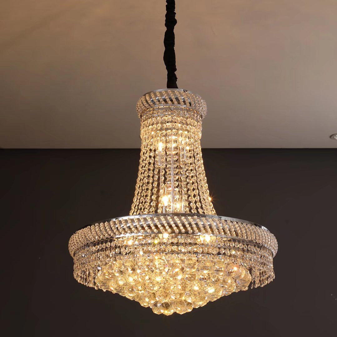 Contemporary White Faux Crystal Chandelier By Homeroots | Chandeliers | Modishstore - 3