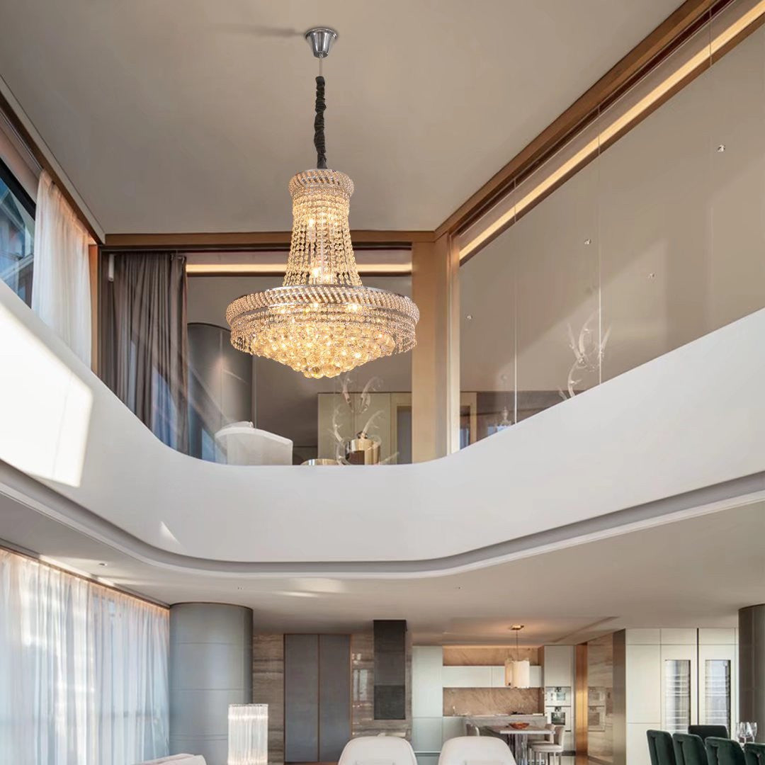 Contemporary White Faux Crystal Chandelier By Homeroots | Chandeliers | Modishstore - 4