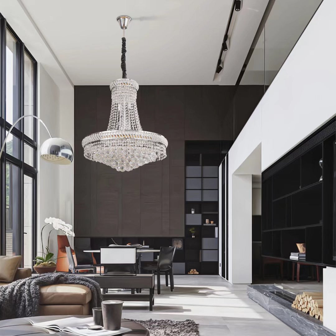 Contemporary White Faux Crystal Chandelier By Homeroots | Chandeliers | Modishstore - 5