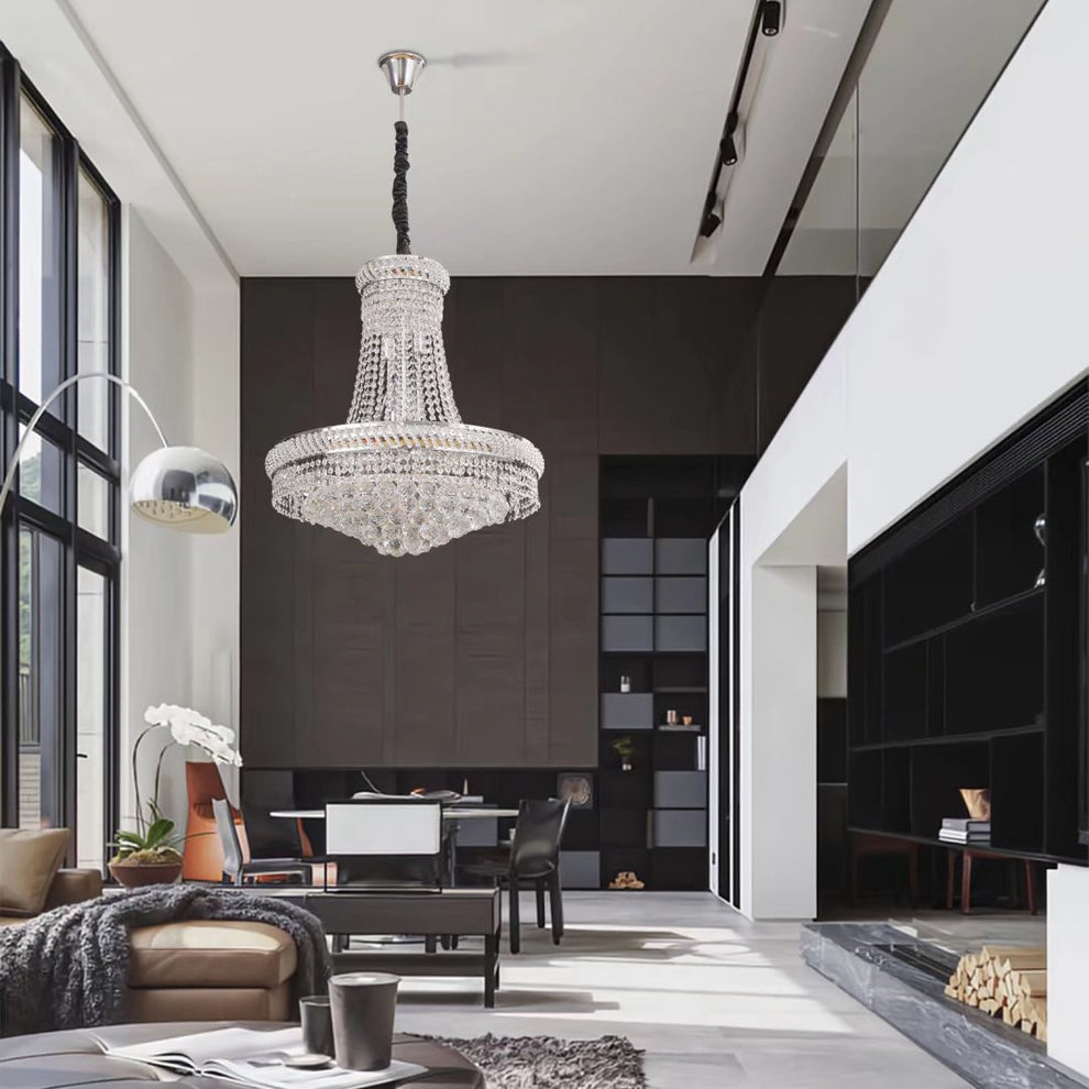 Contemporary White Faux Crystal Chandelier By Homeroots | Chandeliers | Modishstore - 5