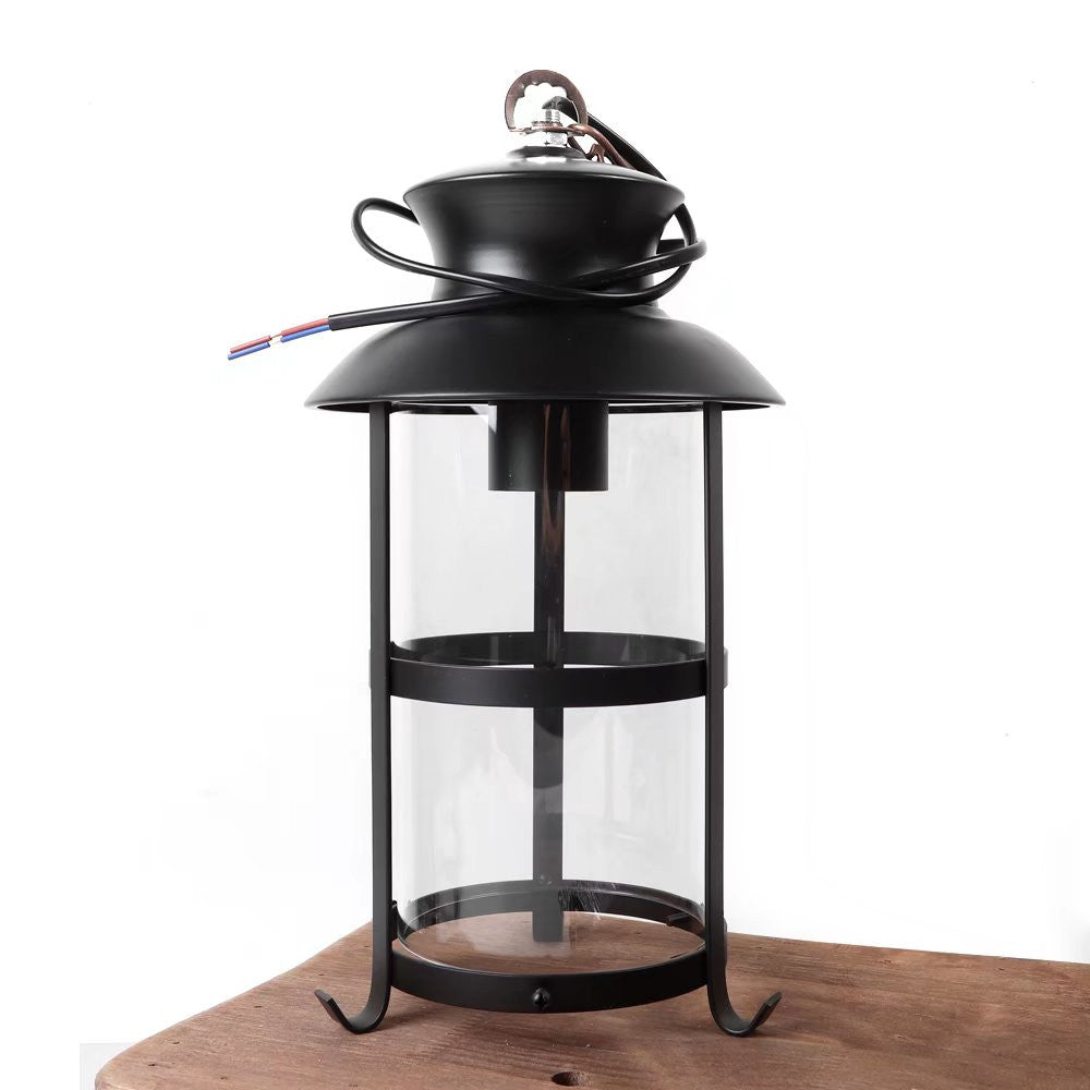 Rustic Wood and Metal Three Light Hanging Lantern Chandelier By Homeroots | Chandeliers | Modishstore - 6