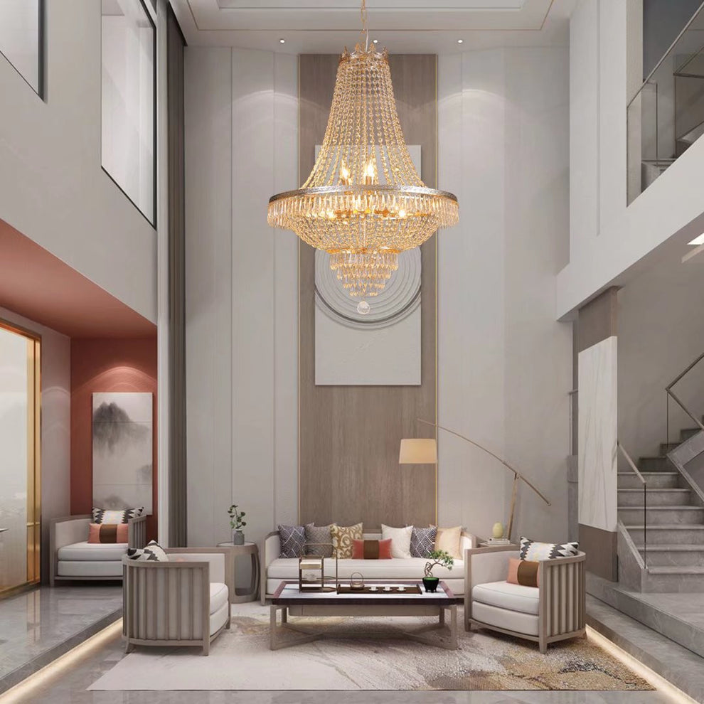 Classy Glam Gold Faux Crystal Chandelier By Homeroots | Chandeliers | Modishstore - 2