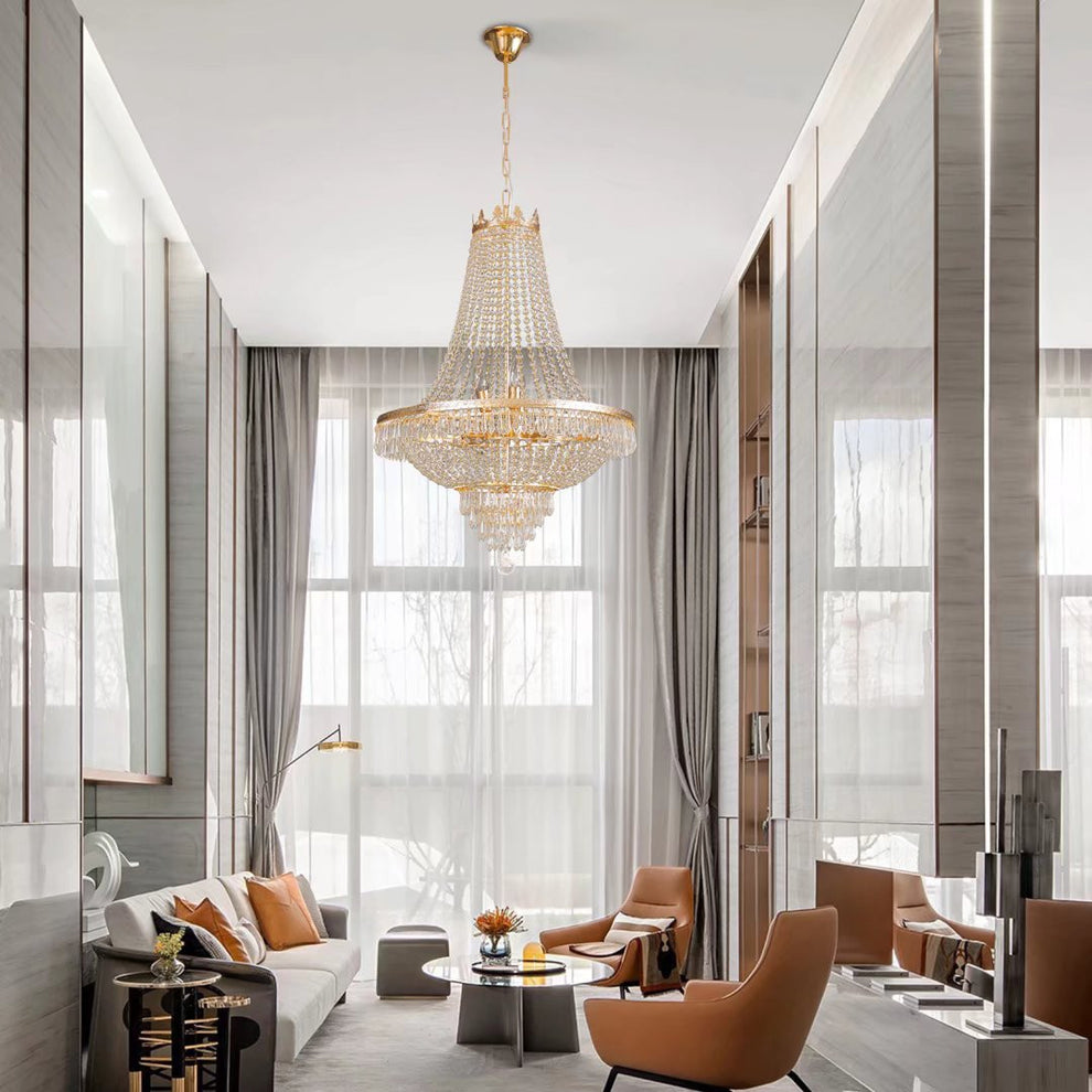 Classy Glam Gold Faux Crystal Chandelier By Homeroots | Chandeliers | Modishstore - 3