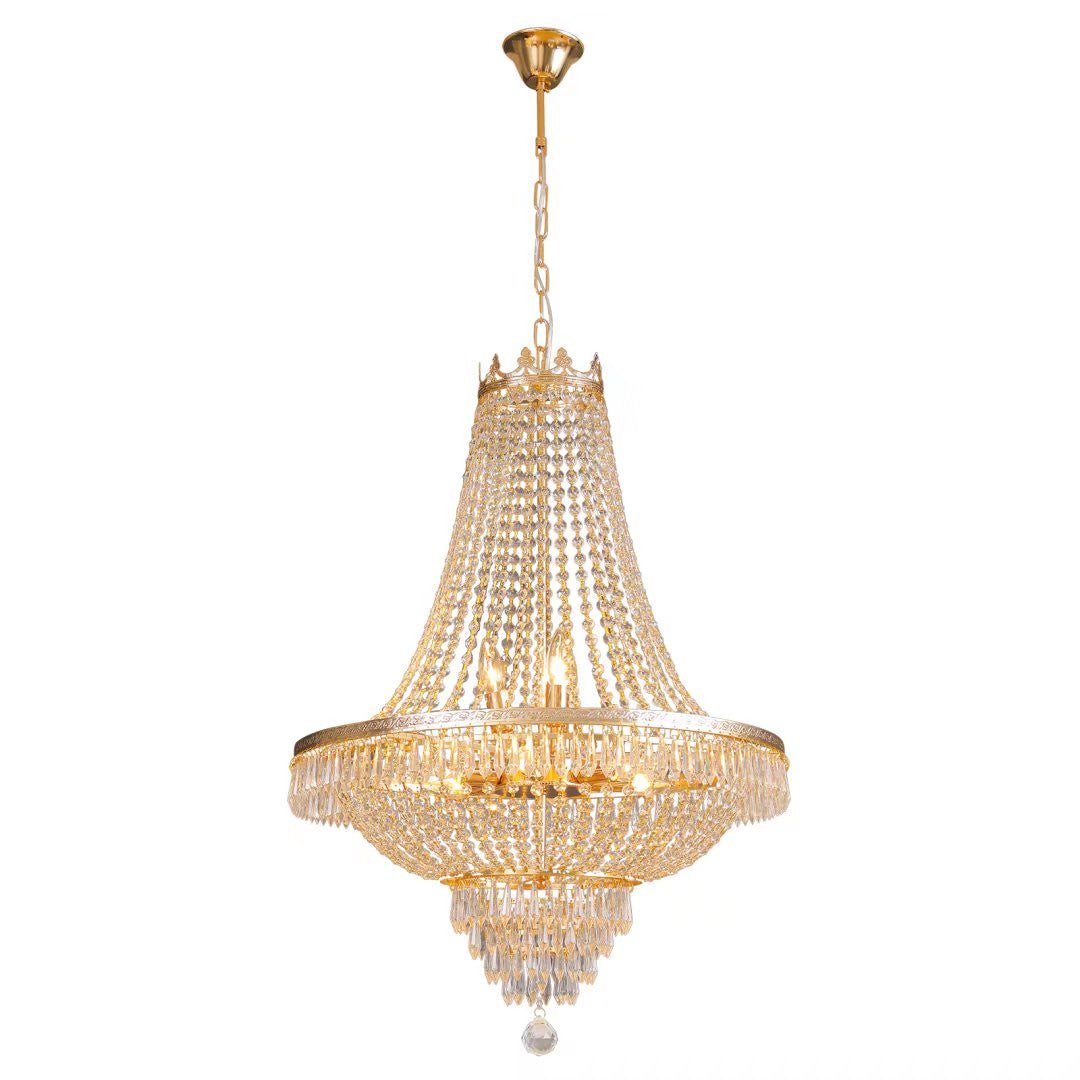 Classy Glam Gold Faux Crystal Chandelier By Homeroots | Chandeliers | Modishstore - 5